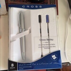 CROSS BAILEY BALLPOINT PEN WITH 2 FREE REFILLS  In BOX